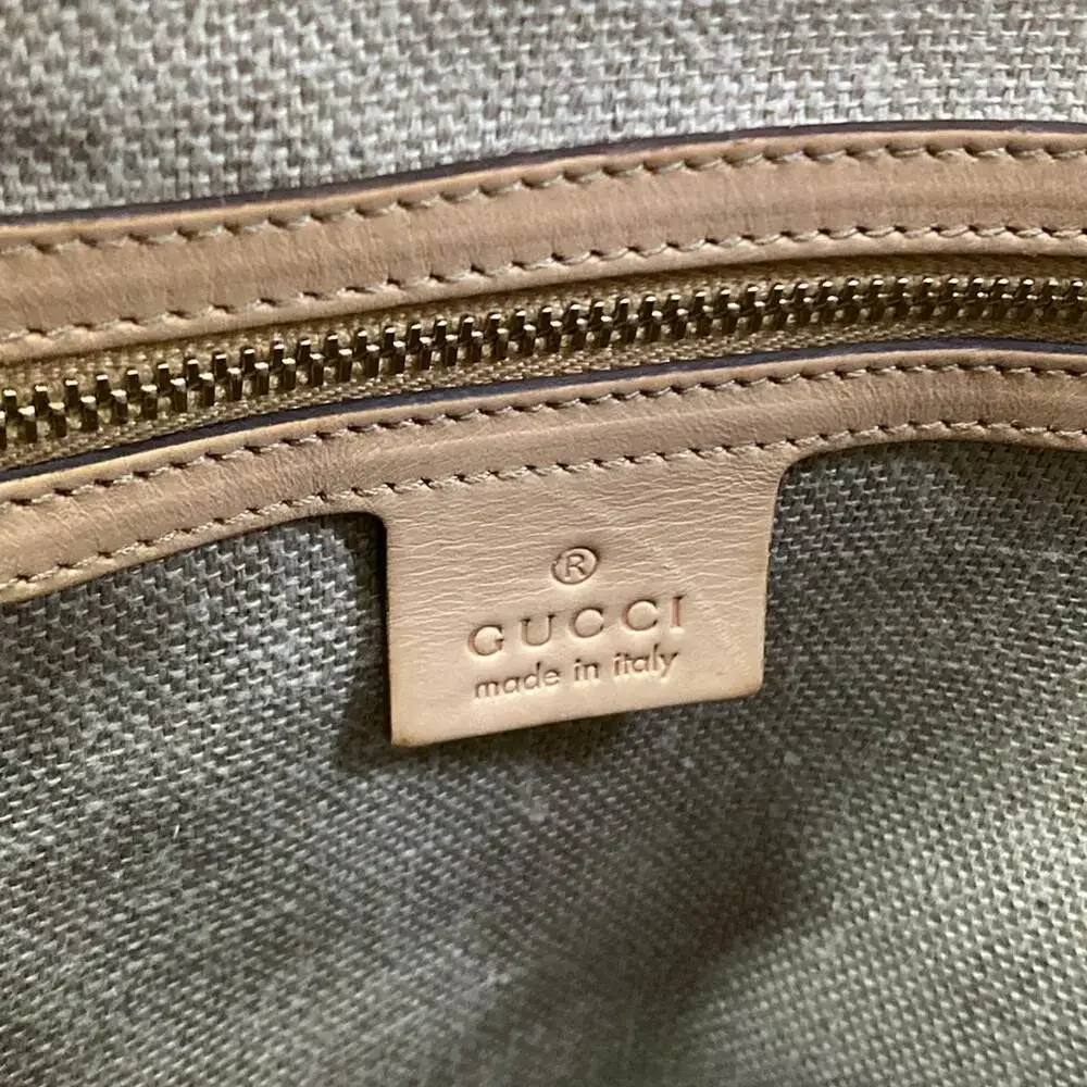 Gucci Flora/Bamboo Handbag 169961 Bordeaux Cream Beige Canvas Leather